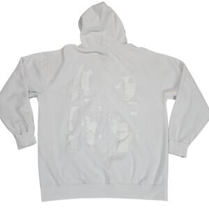 Vintage Beatles Hoodie Womens XXL White Y2K Full Zip Band Jacket Fleece Casual